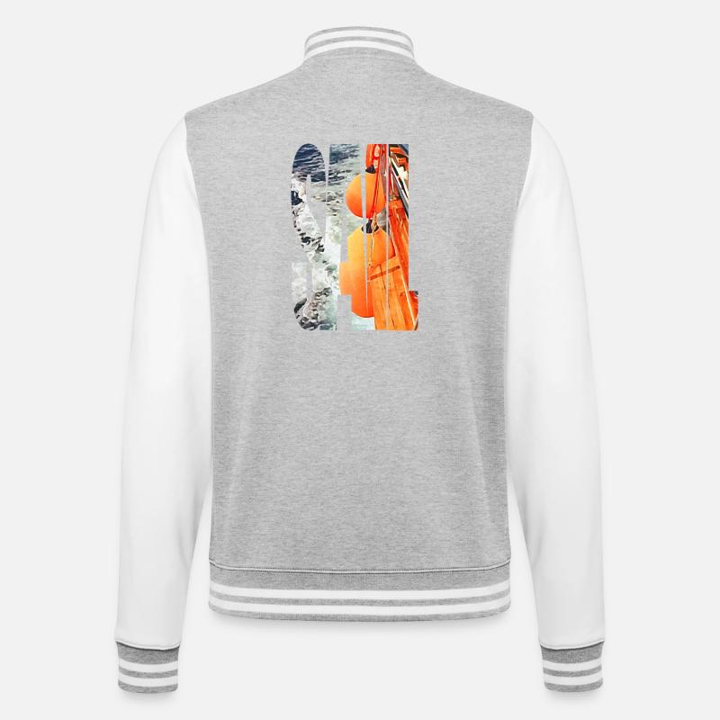 Sailing on the waves - College Sweat Jacket - heather grey/white