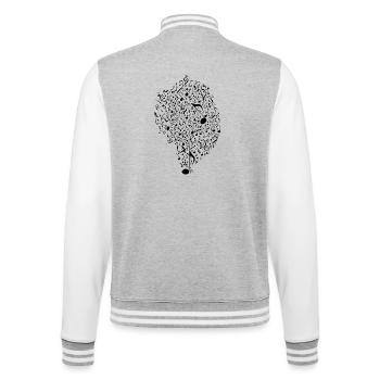 Noten Musik - College-Sweatjacke - Grau meliert/Weiß - Hinten - Marisol (170cm)