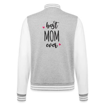 Beste Mutter aller Zeiten - College-Sweatjacke - Grau meliert/Weiß - Hinten - Marisol (170cm)