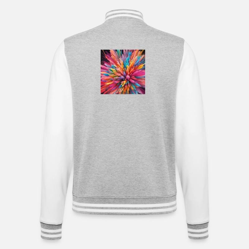 Explosion de couleurs - Veste Teddy - gris chiné / blanc