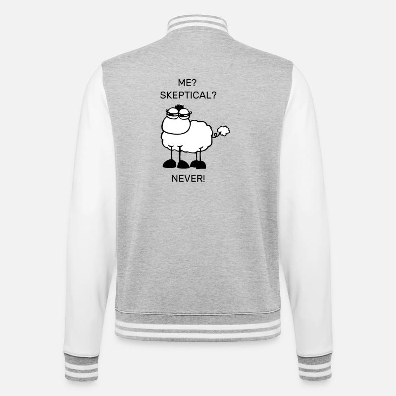 Skeptisches Schaf - College-Sweatjacke - Grau meliert/Weiß