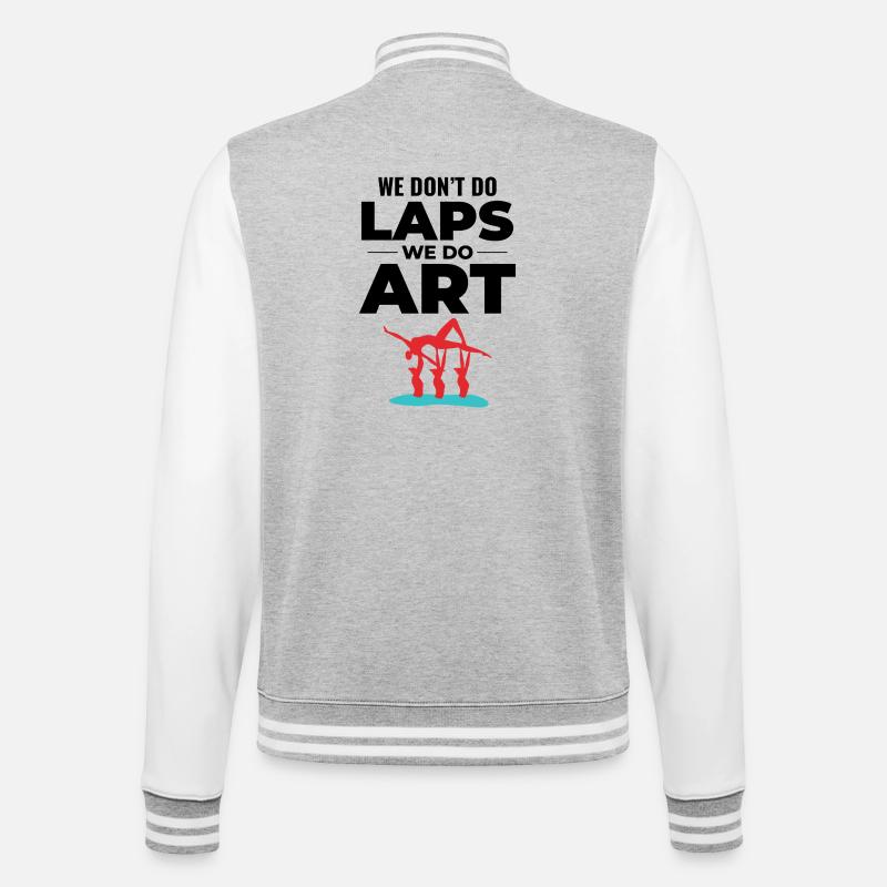 Dynamic Acrobatic Silhouette Synchronized Swimming - College Sweat Jacket - heather grey/white