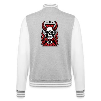 Crâne occulte Art graphique - Veste Teddy - gris chiné / blanc - Dos - Marisol (170cm)
