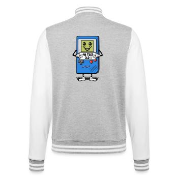 Aussi vieux qu’une console de jeu - Veste Teddy - gris chiné / blanc - Dos - Marisol (170cm)