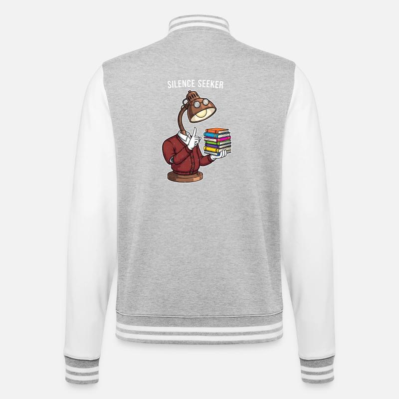 Lampengeist der Bibliothek - College-Sweatjacke - Grau meliert/Weiß