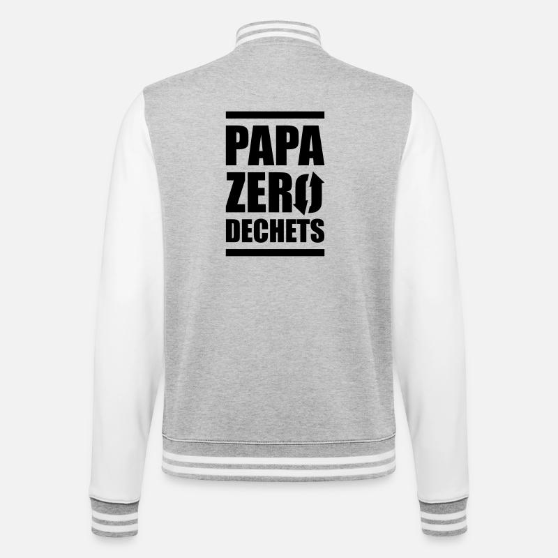 papa zero dechets - Veste Teddy - gris chiné / blanc