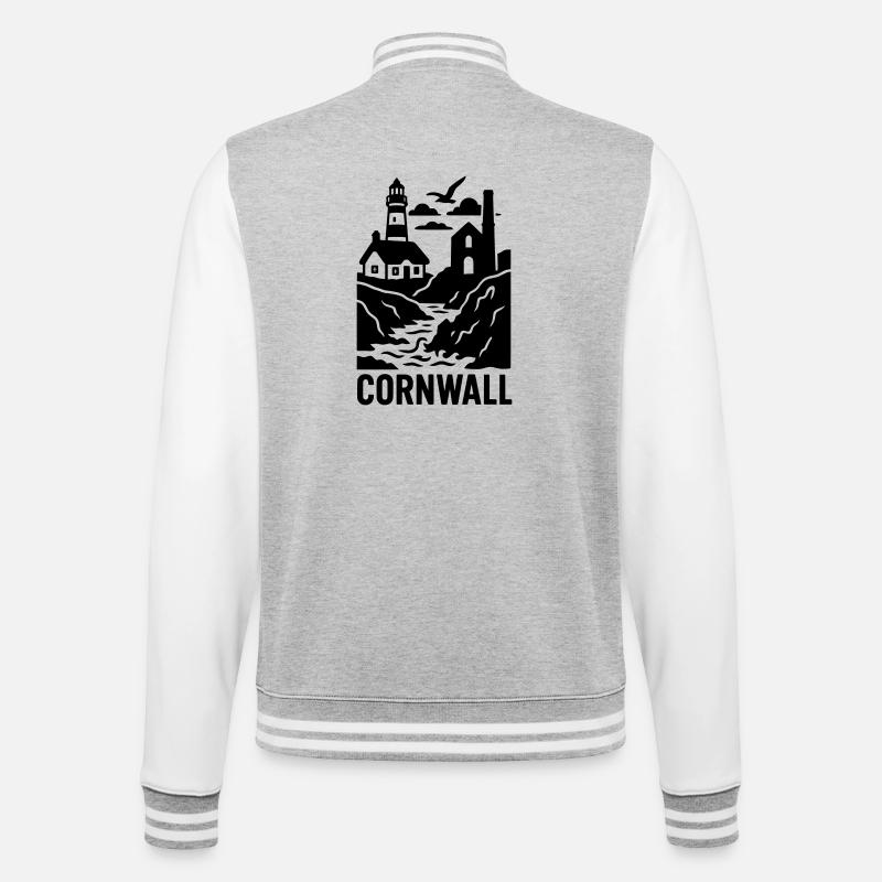 Silhouette de Cornouailles - Veste Teddy - gris chiné / blanc