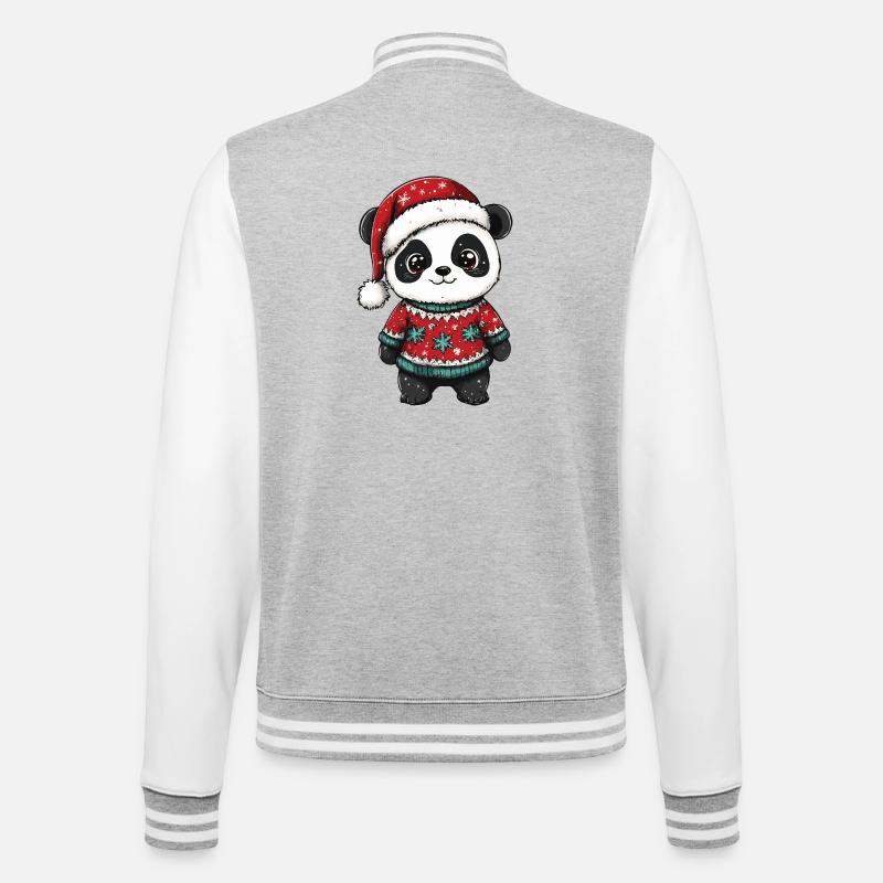 Noël de Noël Panda - Veste Teddy - gris chiné / blanc