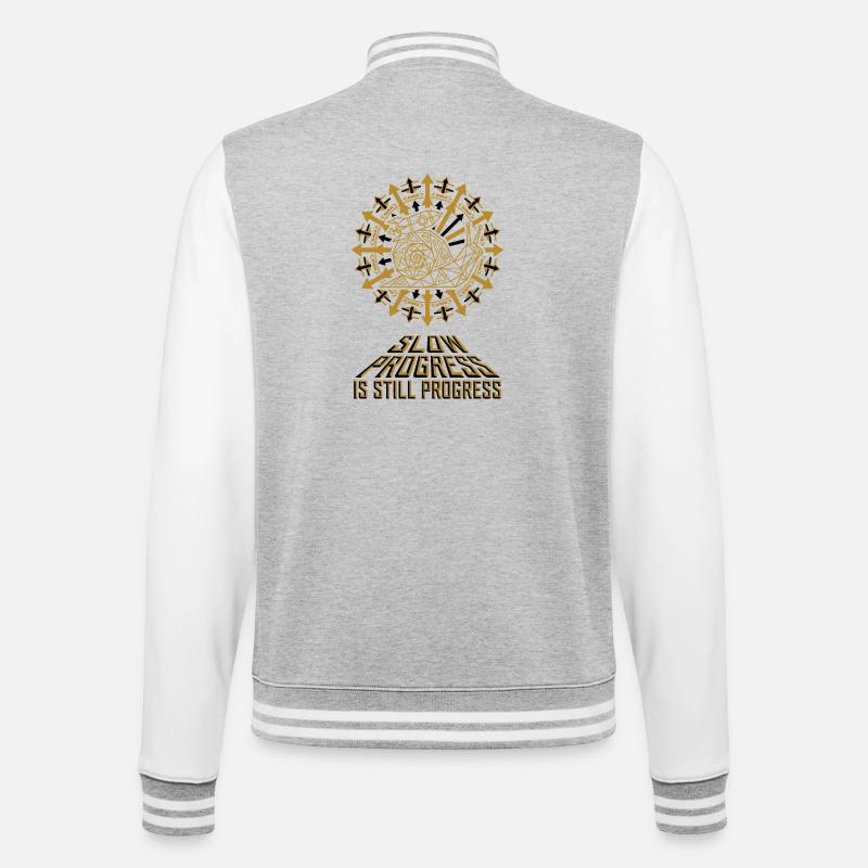 Slow Progress Rocket Snail - College Sweat Jacket - heather grey/white
