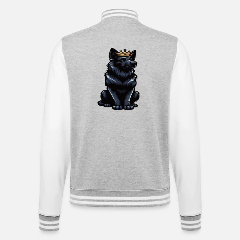 Black German Shepherd German Shepherd Owner - College Sweat Jacket - heather grey/white