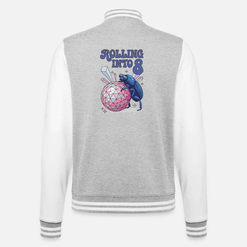 Rolling Into 8 Disco-Mistkäfer - Veste Teddy - gris chiné / blanc