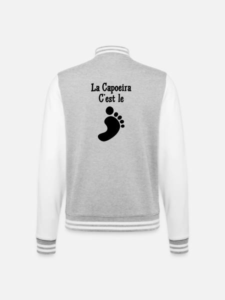 Capoeira ist der Fuß - College-Sweatjacke - Grau meliert/Weiß