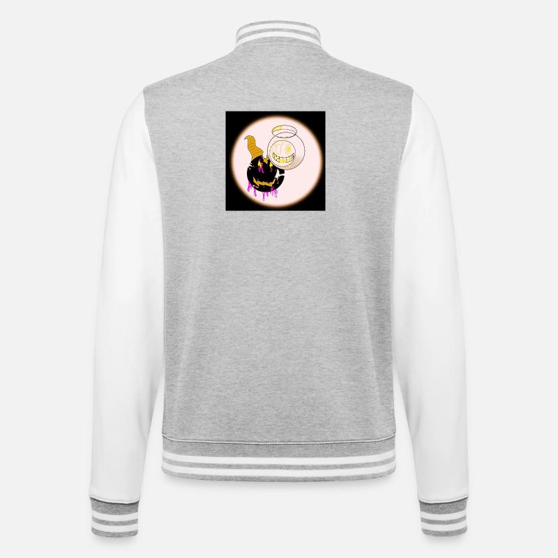 Conception d’Anges et Diables - Veste Teddy - gris chiné / blanc