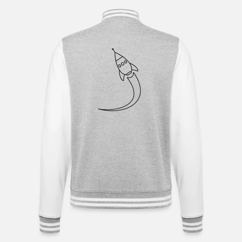 Rocket launches into space - College Sweat Jacket - heather grey/white