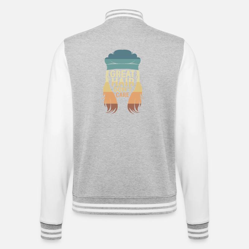 Coupe mullet coupe mulet - Veste Teddy - gris chiné / blanc