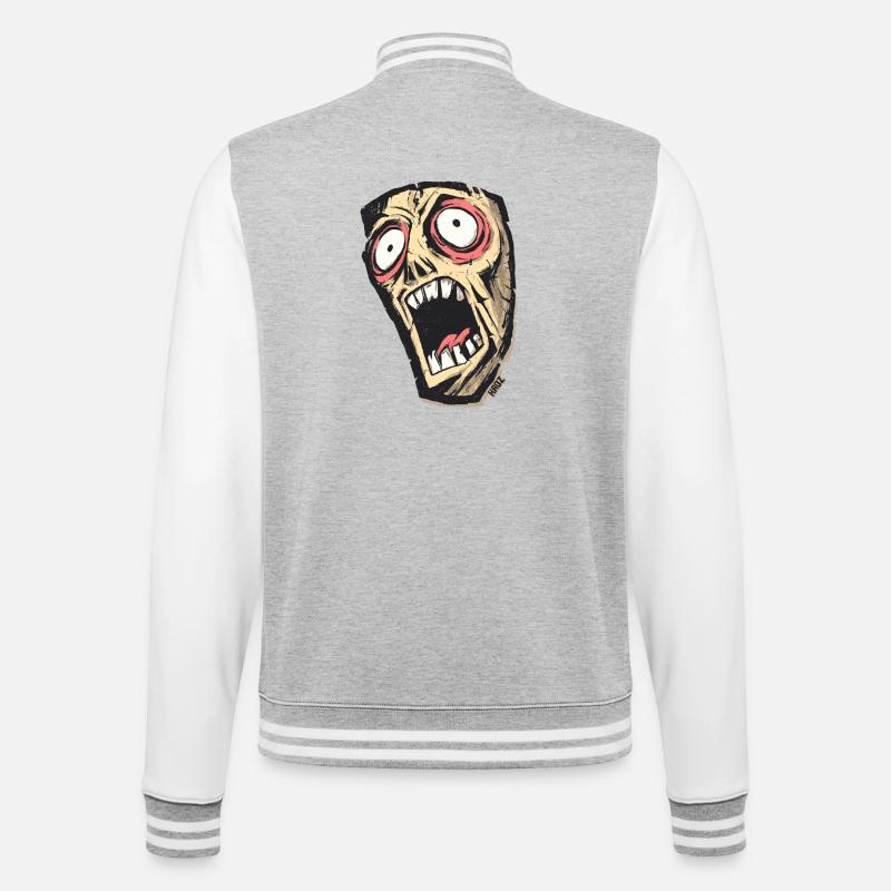Crâne Hurlant Psychédélique - Veste Teddy - gris chiné / blanc