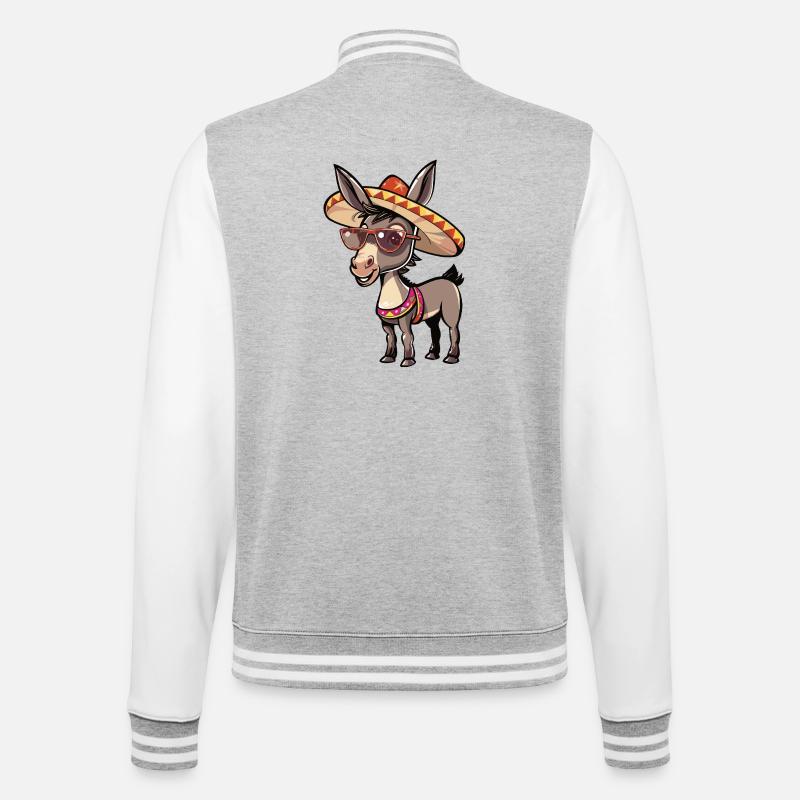 Sombrero drôle d’âne - Veste Teddy - gris chiné / blanc