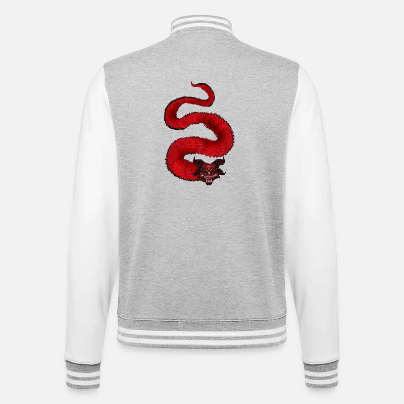 dragon - College Sweat Jacket - heather grey/white