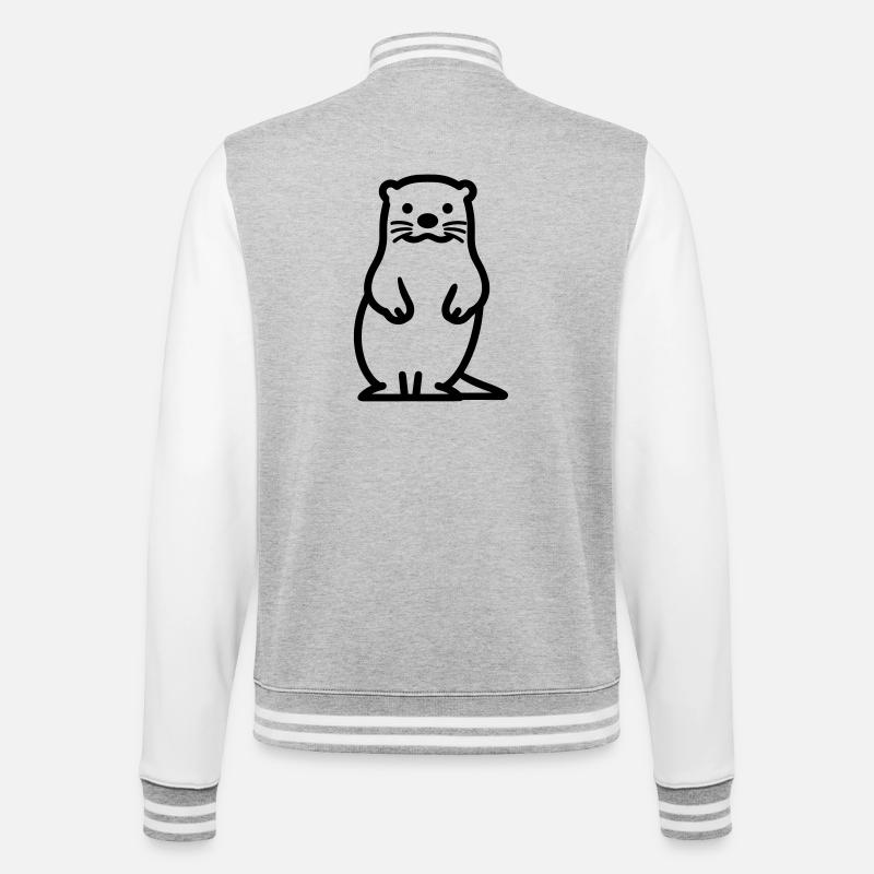 loutre - Veste Teddy - gris chiné / blanc