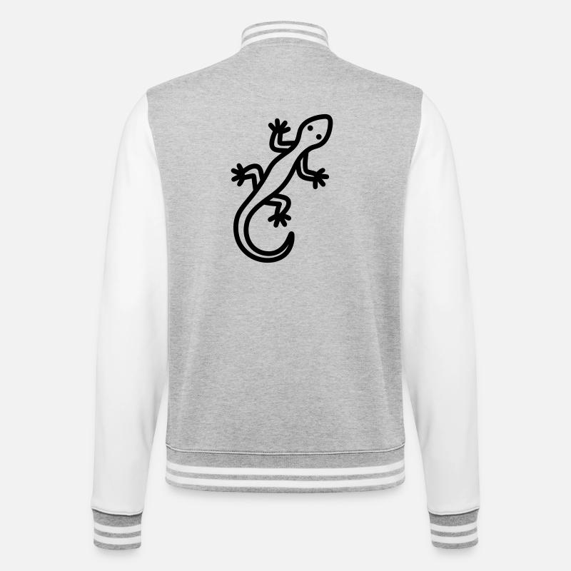 lizard - College Sweat Jacket - heather grey/white