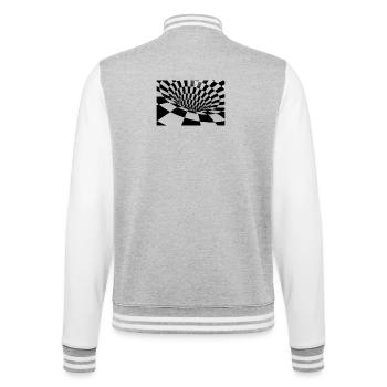 Tunnel Carreaux Noir et Blanc - Veste Teddy - gris chiné / blanc - Dos - Marisol (170cm)