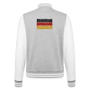 German Flag Scribble - College Sweat Jacket - heather grey/white - Back - Marisol (170cm)