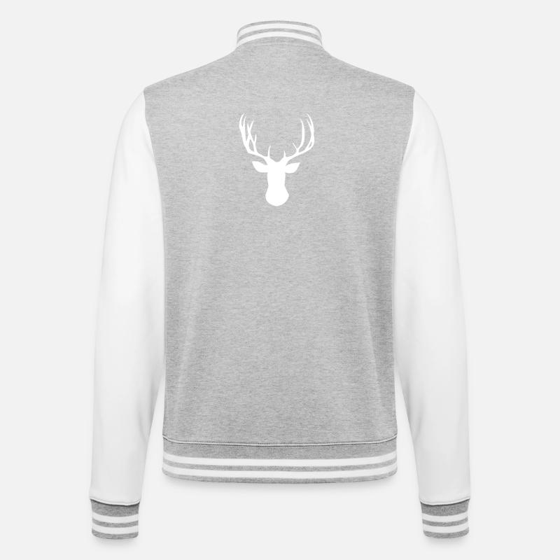 Silhouette majestueuse de Cerf - Veste Teddy - gris chiné / blanc
