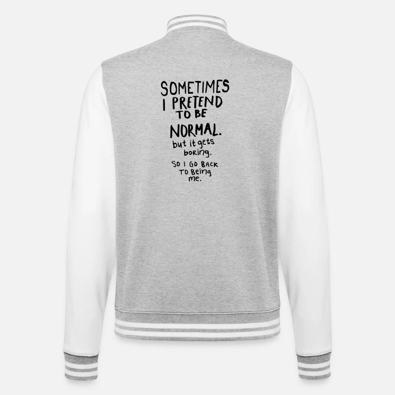 Awesome - Normal is Boring - College-Sweatjacke - Grau meliert/Weiß