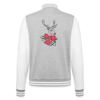 Deer Deer Antlers Roses October-Fest - College Sweat Jacket - heather grey/white - Back - Marisol (170cm)