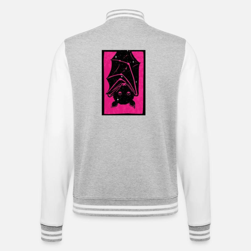 Spacebat Print - College-Sweatjacke - Grau meliert/Weiß