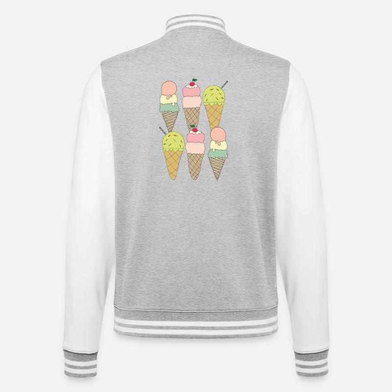 eisvariationen 6fach - College-Sweatjacke - Grau meliert/Weiß