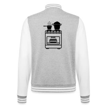 Cuisinière à gaz avec crêpe au four - Veste Teddy - gris chiné / blanc - Dos - Marisol (170cm)