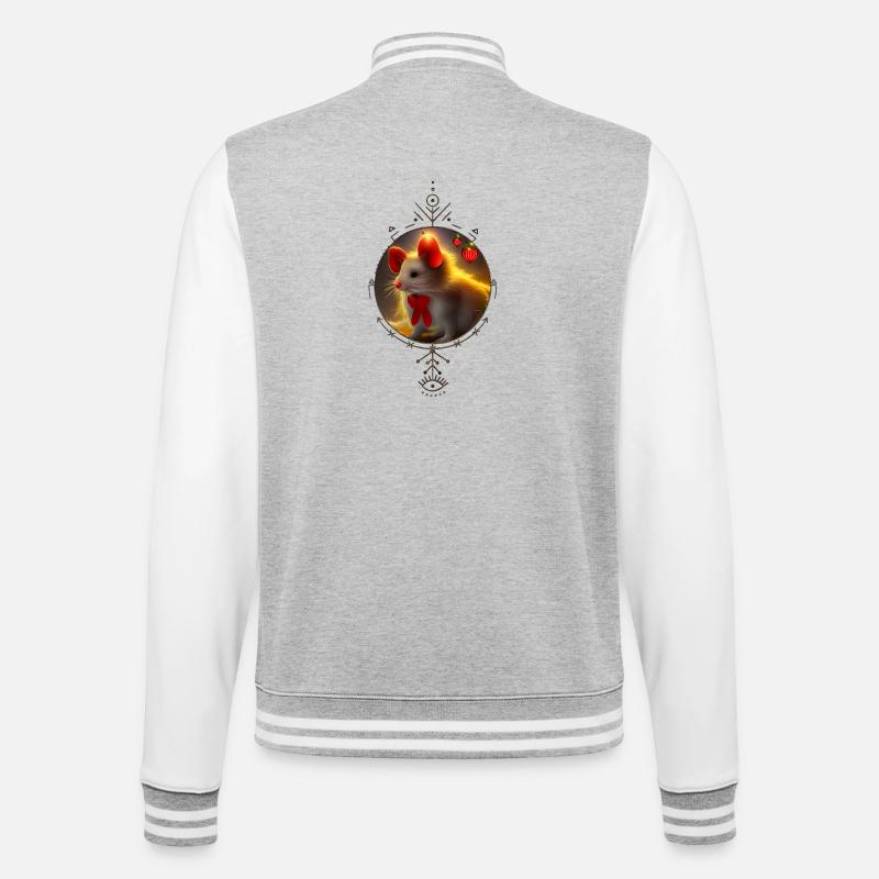 Mignonne petite souris de Noël - Veste Teddy - gris chiné / blanc