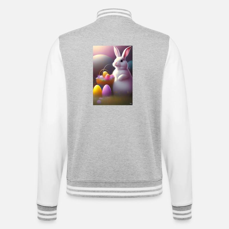 Easter Bunny with Easter Eggs - College Sweat Jacket - heather grey/white