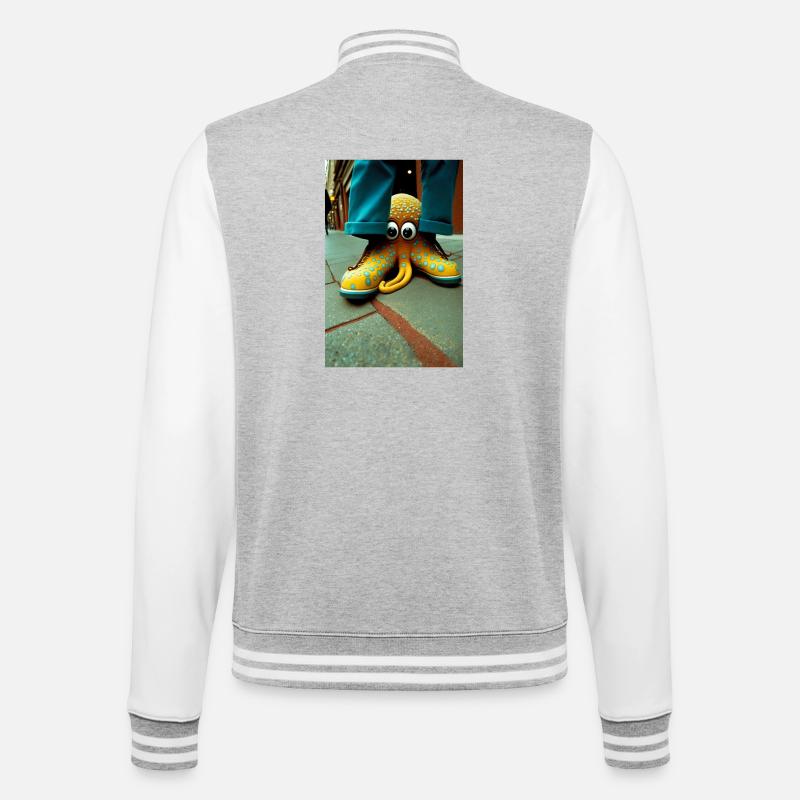 Anthropomorph 03 - College-Sweatjacke - Grau meliert/Weiß