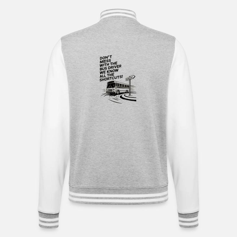 We Know All the Shortcuts! - College-Sweatjacke - Grau meliert/Weiß