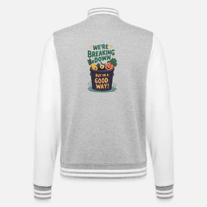 Breaking Down Compost - College Sweat Jacket - heather grey/white