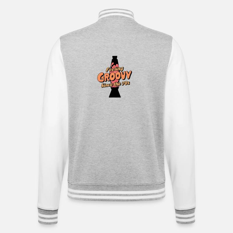Feeling Groovy - Since The 70s - College-Sweatjacke - Grau meliert/Weiß