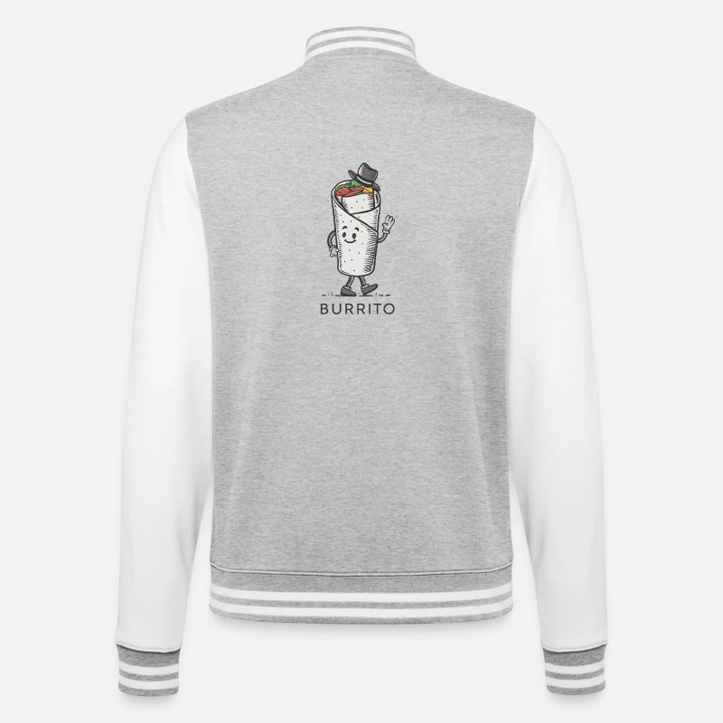 Conception de dessin animé Burrito - Veste Teddy - gris chiné / blanc