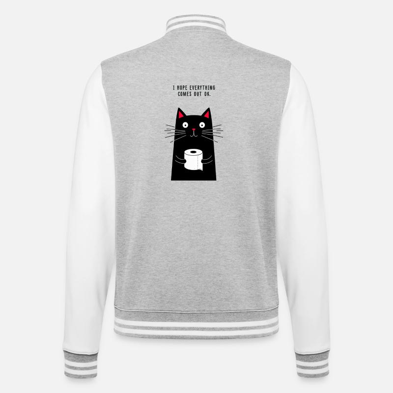 Ich hoffe, es geht gut - College-Sweatjacke - Grau meliert/Weiß