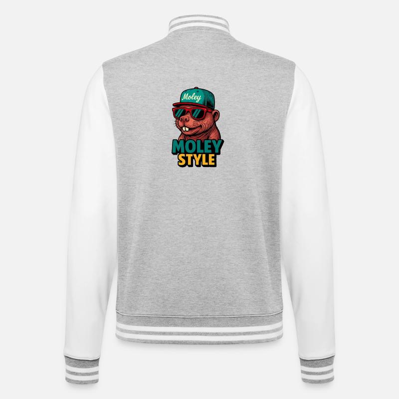 Casquette rétro Monkey Style Moley - Veste Teddy - gris chiné / blanc