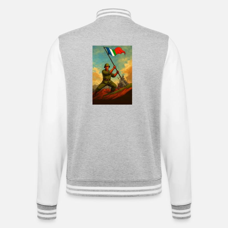 FIRST GENERATION MOLUCCANS - College Sweat Jacket - heather grey/white