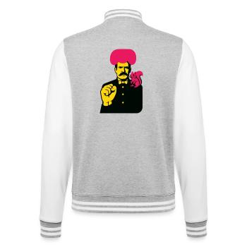 Strange Art Man - College-Sweatjacke - Grau meliert/Weiß - Hinten - Marisol (170cm)