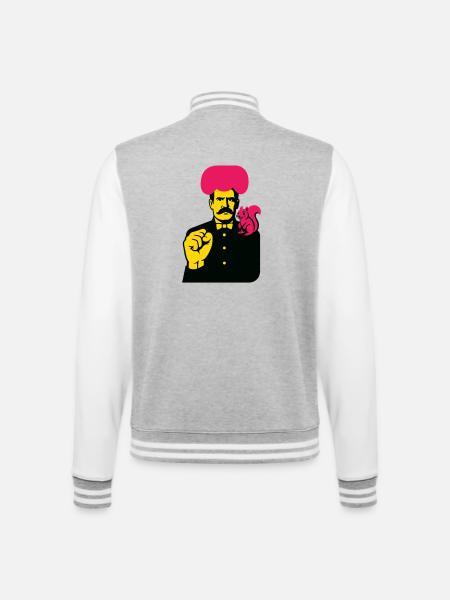 Strange Art Man - College-Sweatjacke - Grau meliert/Weiß