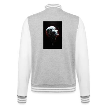 MAD-MND: Reality Fails - College-Sweatjacke - Grau meliert/Weiß - Hinten - Marisol (170cm)