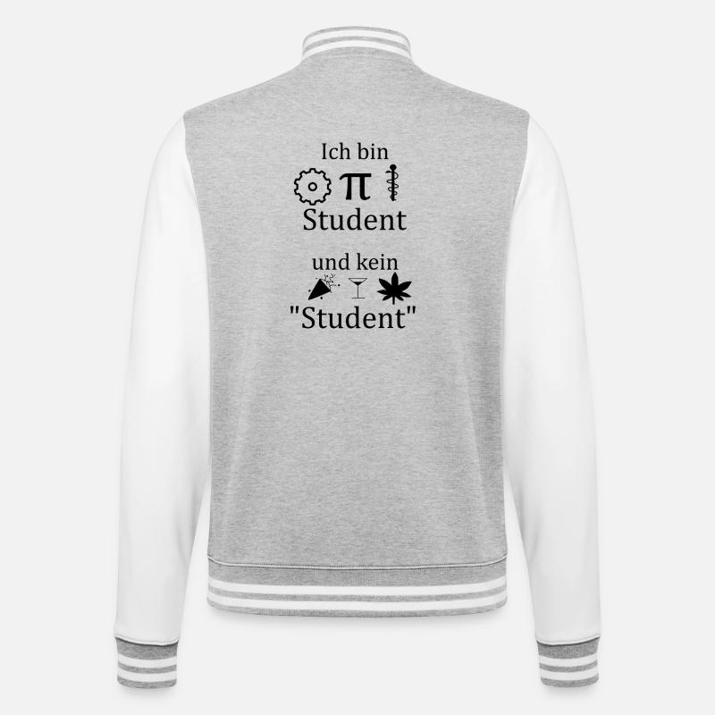 Unispruch "Ich bin MINT Student" Studenten - College-Sweatjacke - Grau meliert/Weiß