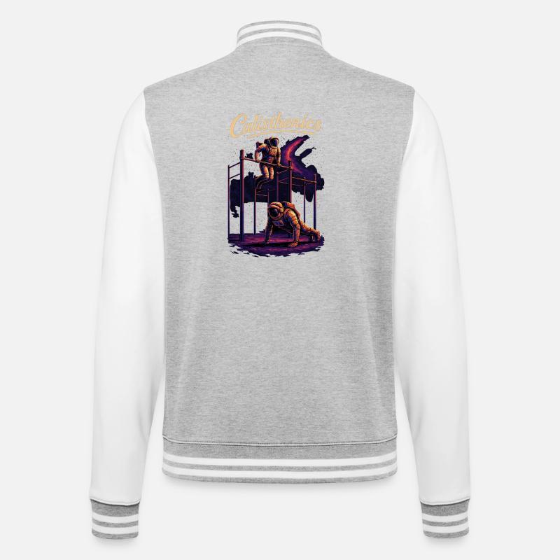 Gymnastique suédoise Astronaute Dips Pompes Cadeau - Veste Teddy - gris chiné / blanc