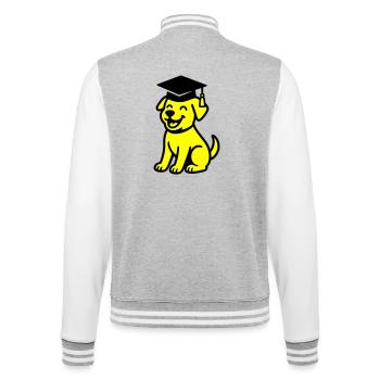 Bachelor Dog / Diploma Dog - College Sweat Jacket - heather grey/white - Back - Marisol (170cm)
