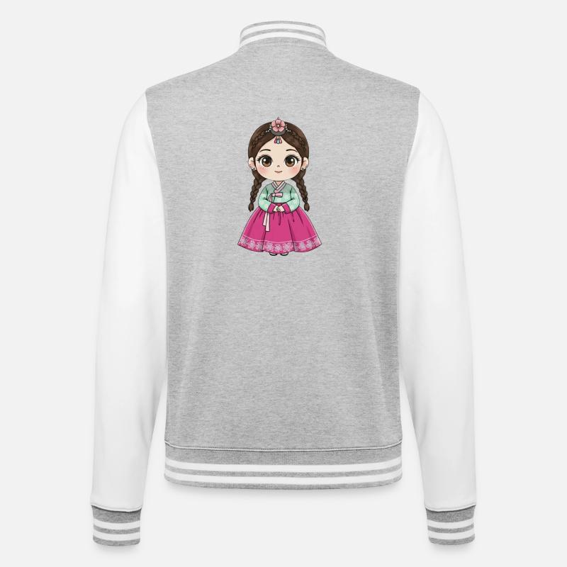 Chibi Hanbok Candy Dream Chaewon - College Sweat Jacket - heather grey/white