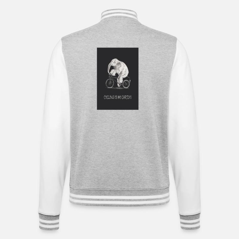Le vélo, c’est mon cardio - Veste Teddy - gris chiné / blanc